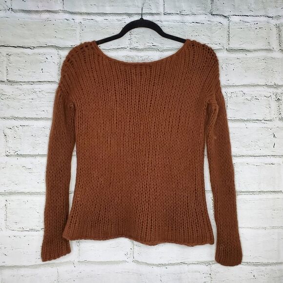 Vince wool blend large chinky knit sweater brown Small womens - Picture 6 of 6